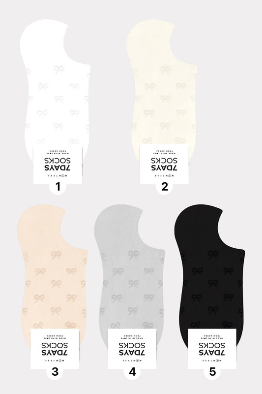 Women's Crew Bow Ribbon Non- Slip Ankle Socks