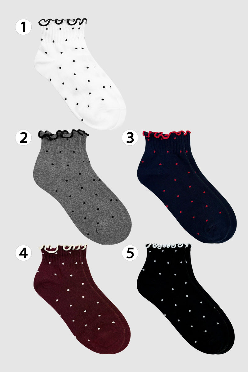 Women's Crew Frill Dot Socks