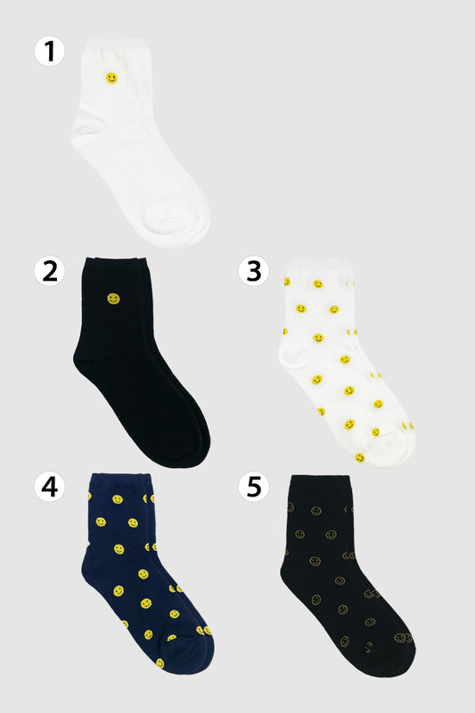 Women's Crew Smile Pattern Socks