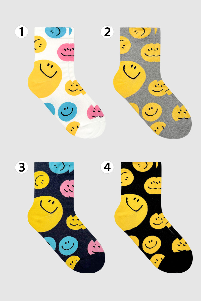 Women's Crew Smile Stamp Socks