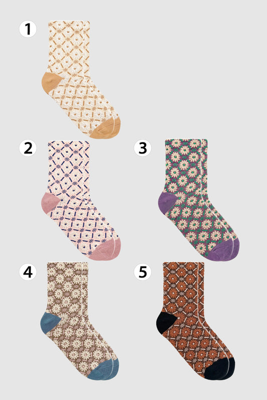 Women's Crew Vintage Flower Socks