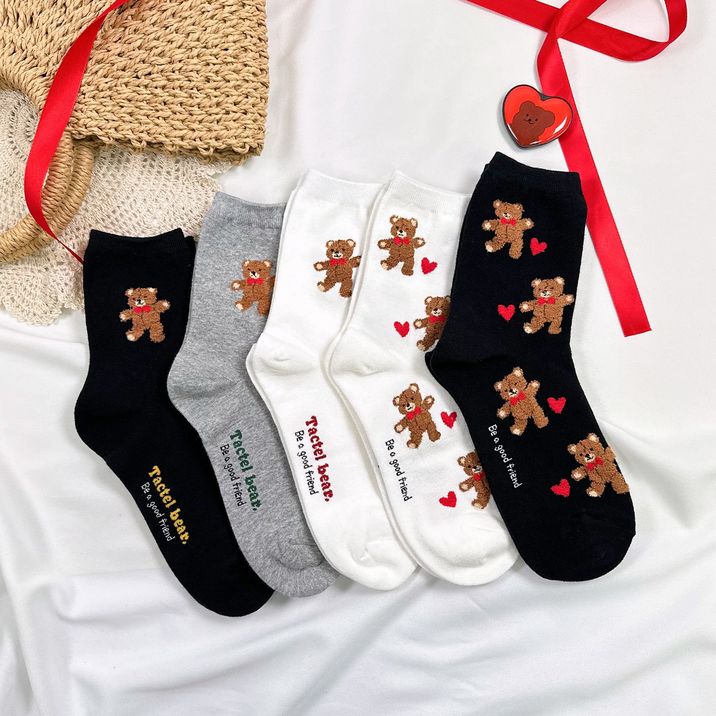 Women's Crew Tactel Teddy Bear Socks