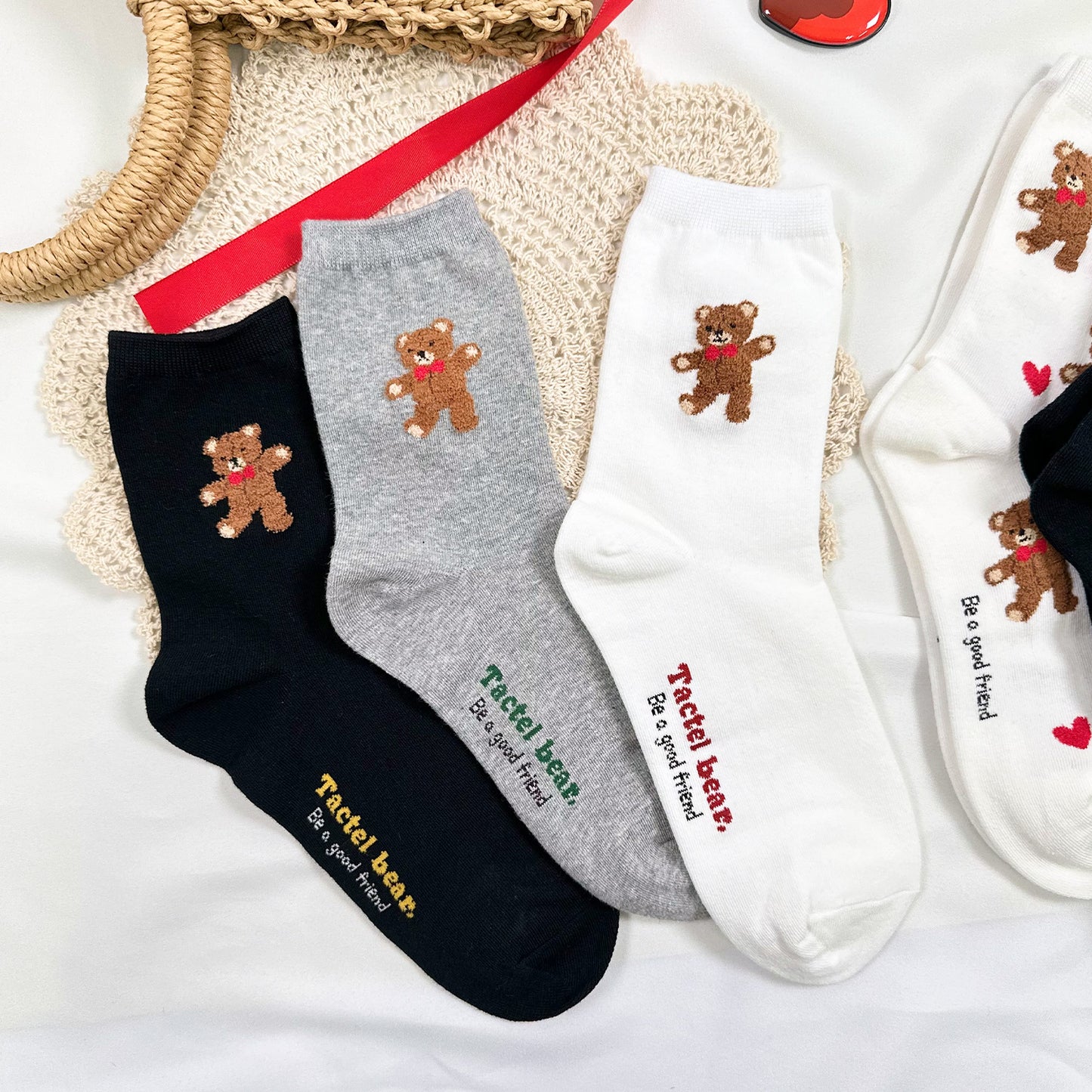 Women's Crew Tactel Teddy Bear Socks