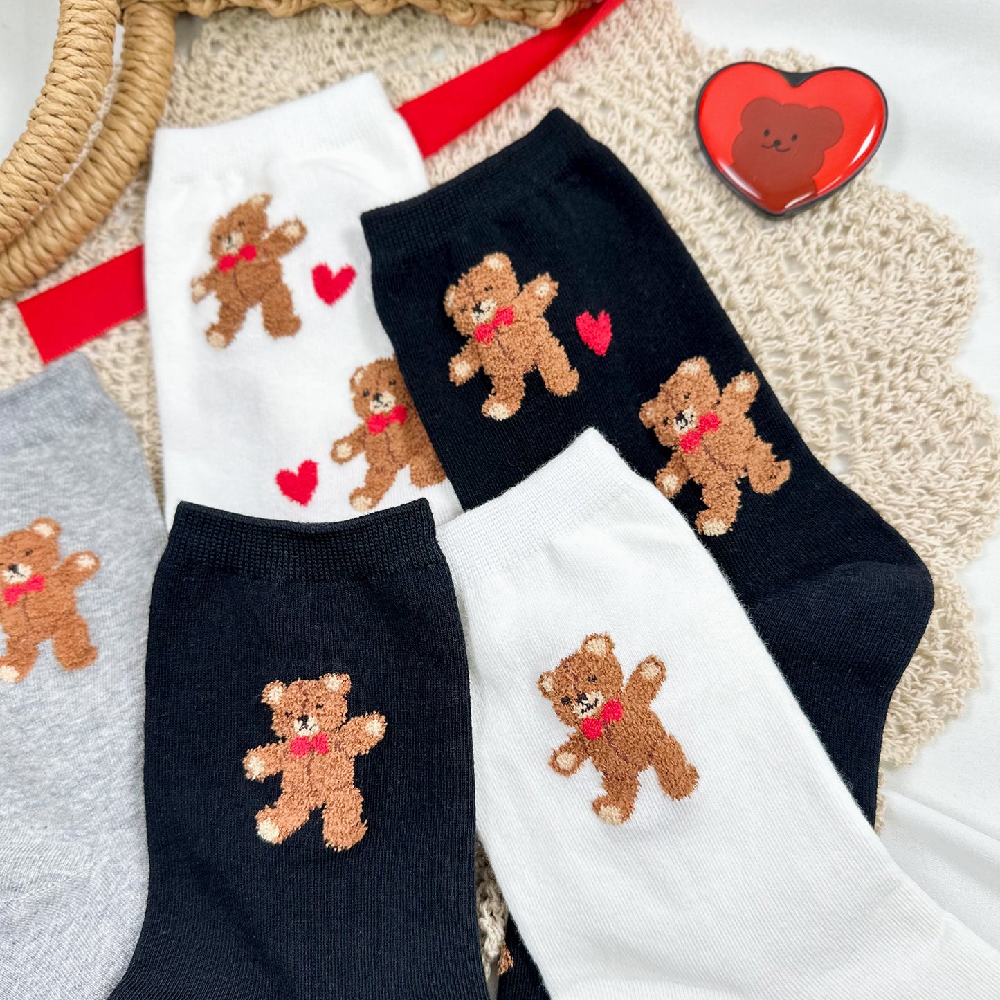 Women's Crew Tactel Teddy Bear Socks