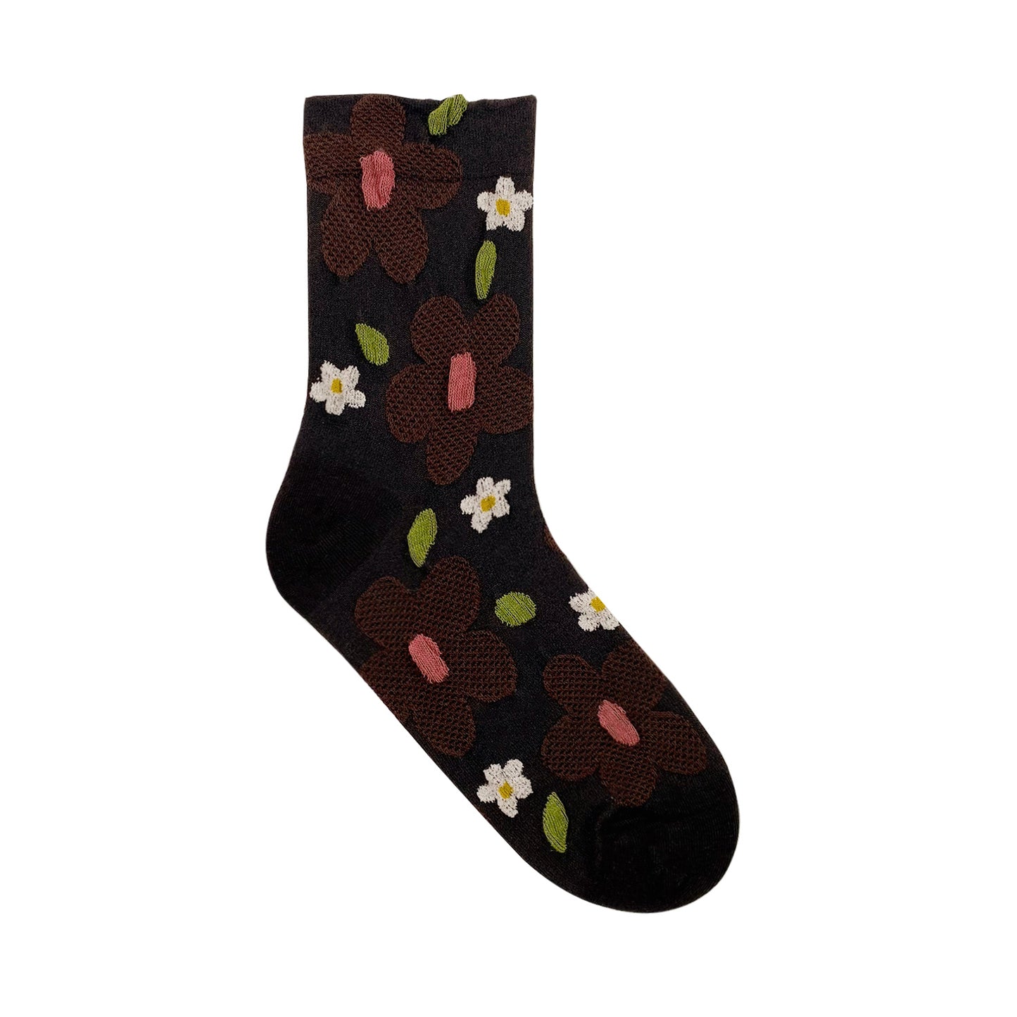 Women's Crew Mesh Flower Socks