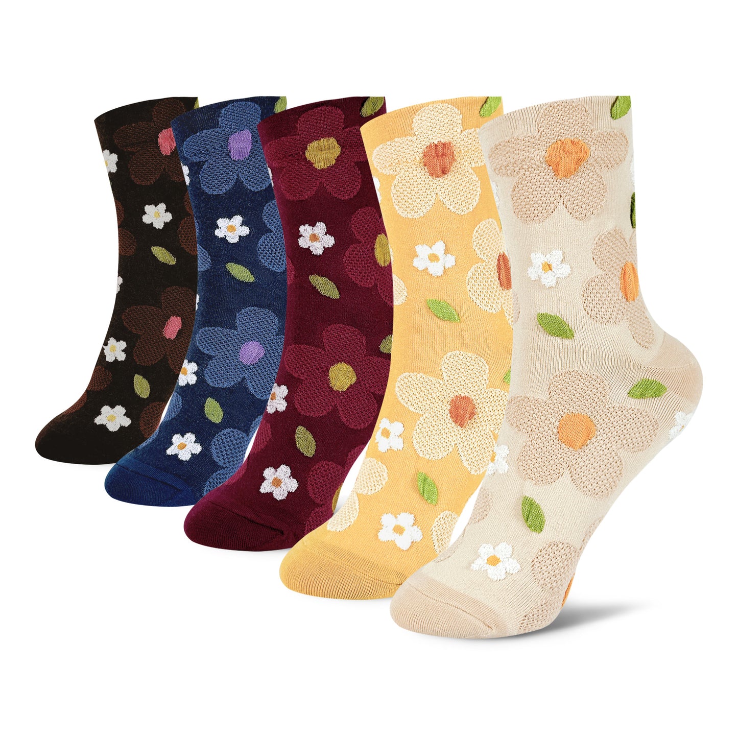 Women's Crew Mesh Flower Socks