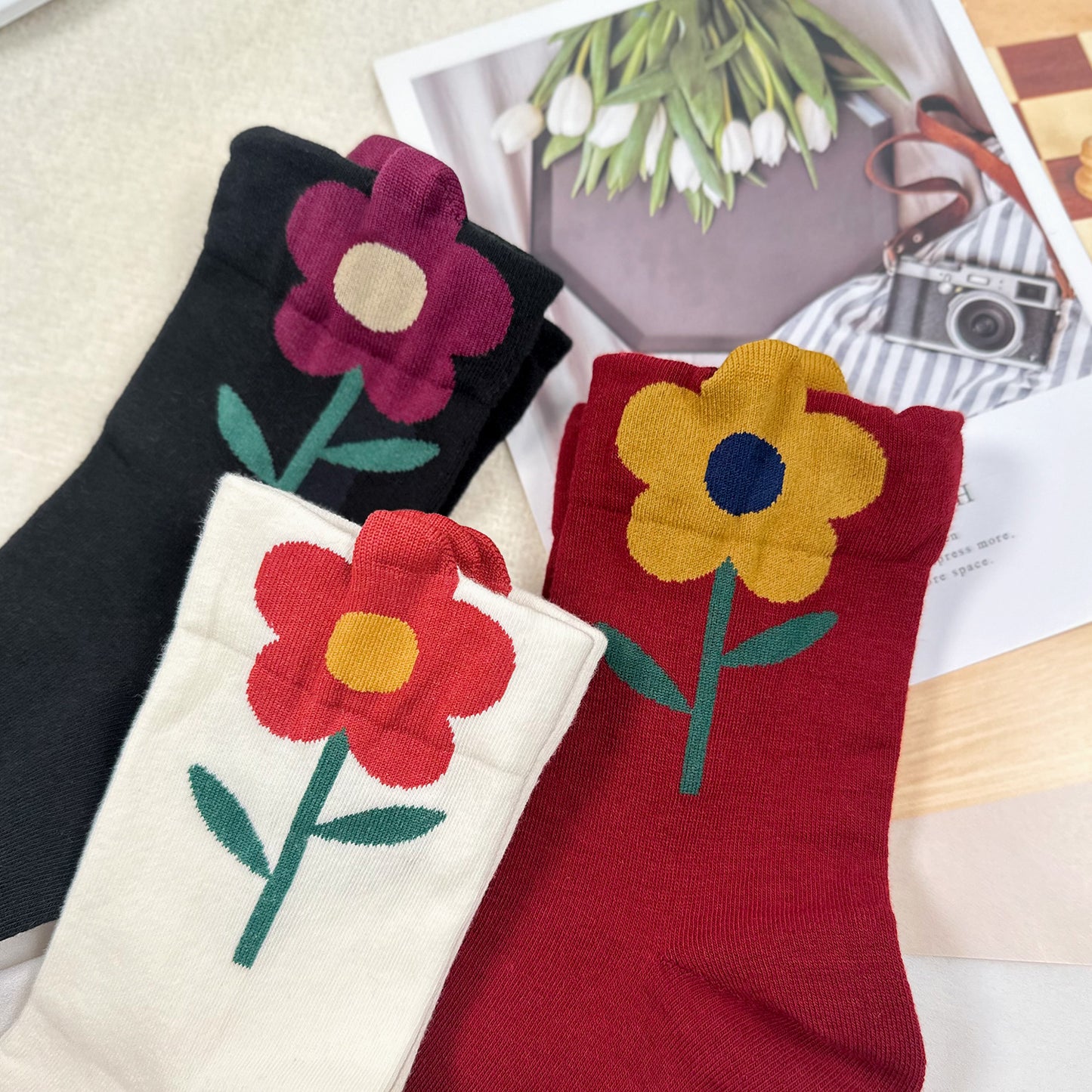 Women's Crew New Big Flower Socks