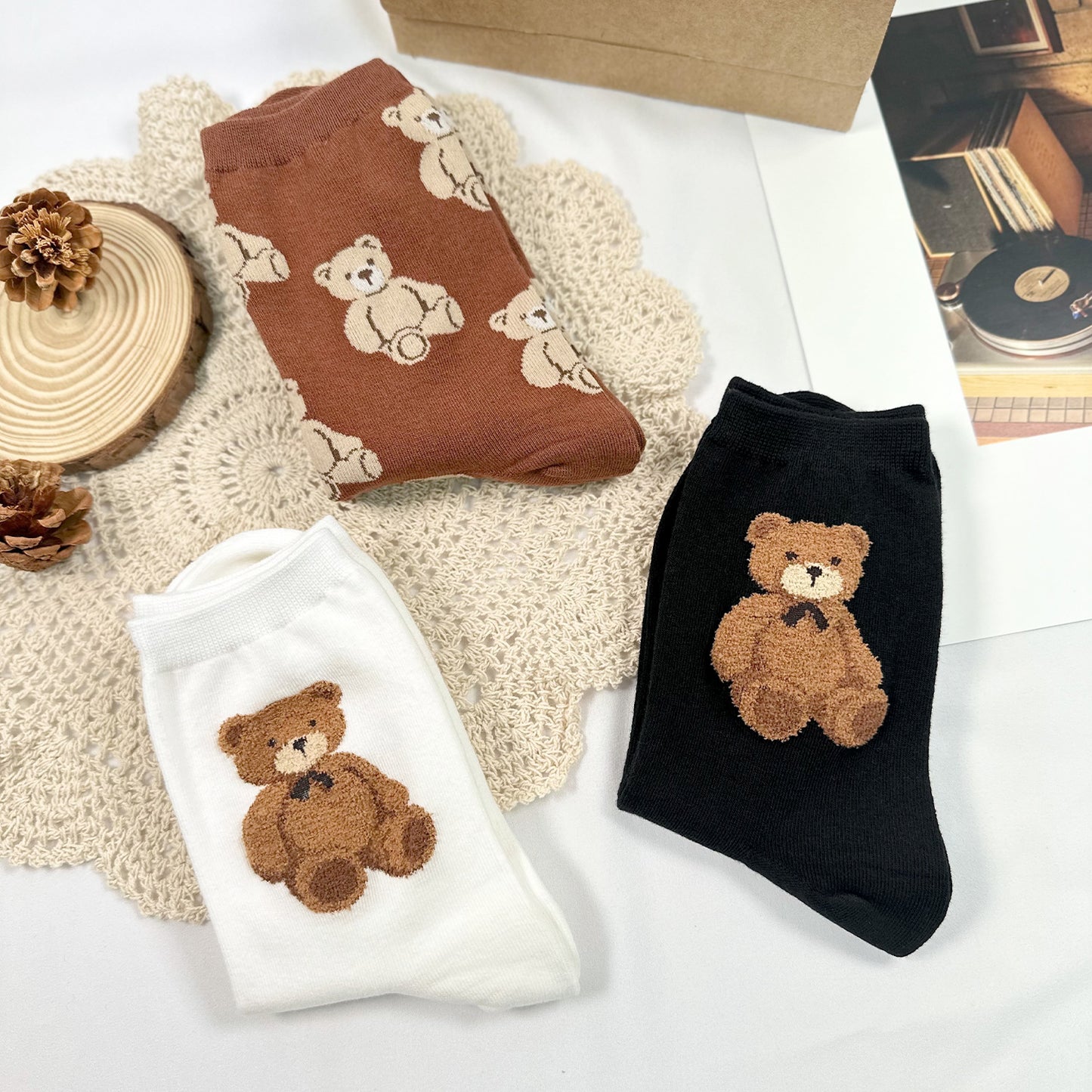 Women's Crew Teddy Bear Club Socks