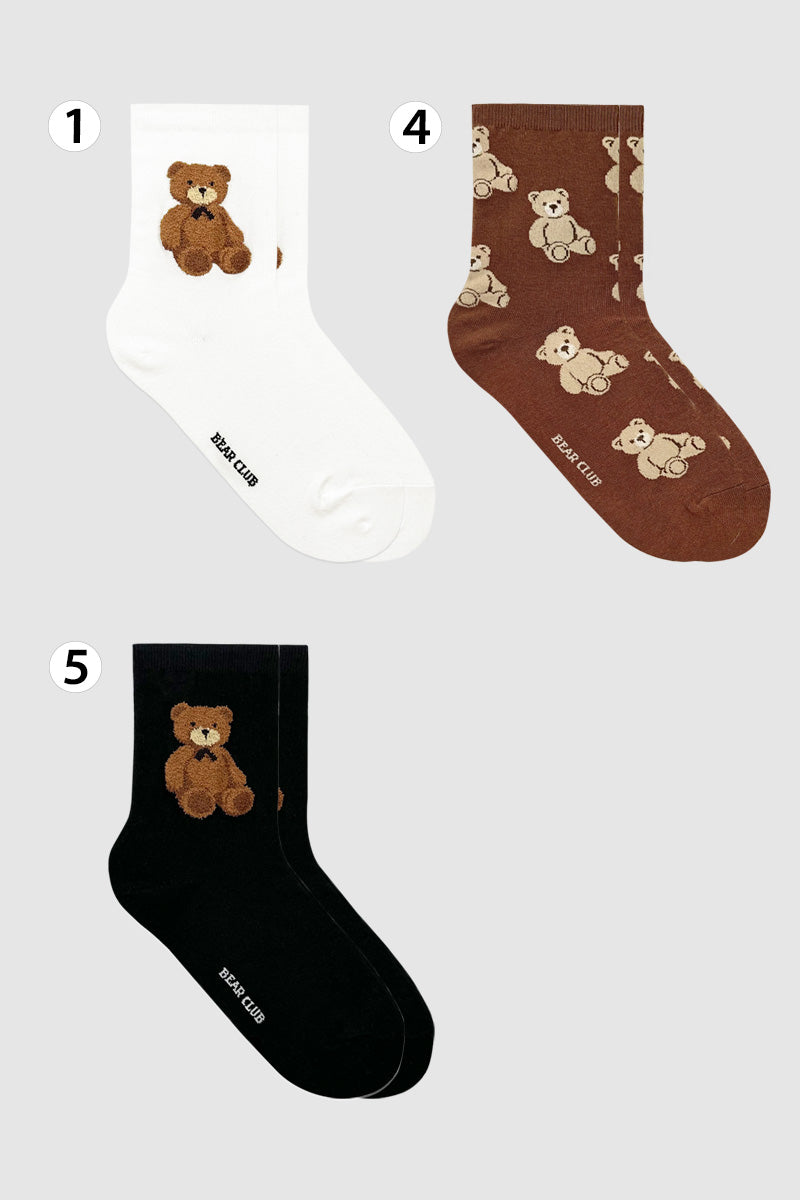 Women's Crew Teddy Bear Club Socks