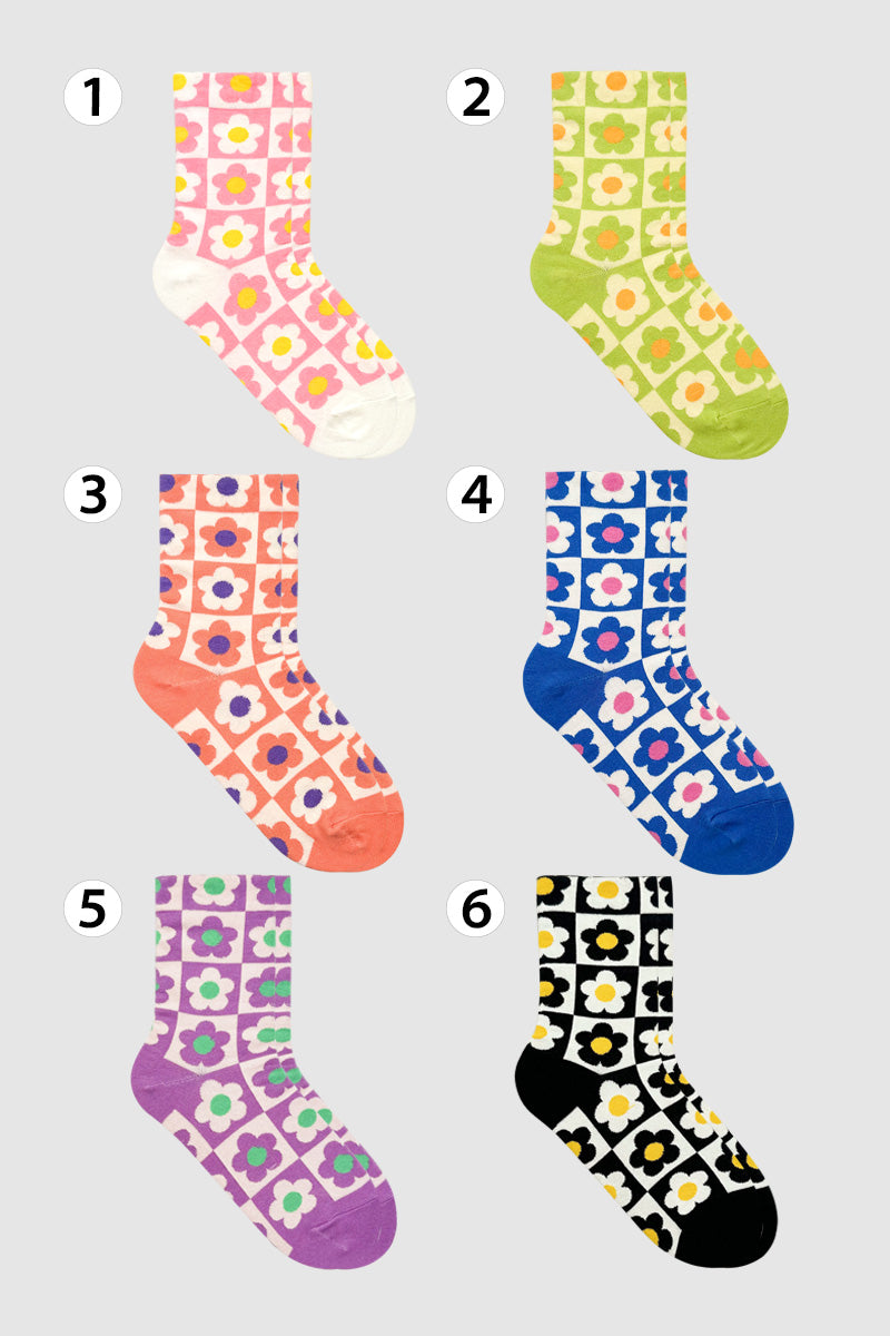 Women's Crew Flower Board Socks