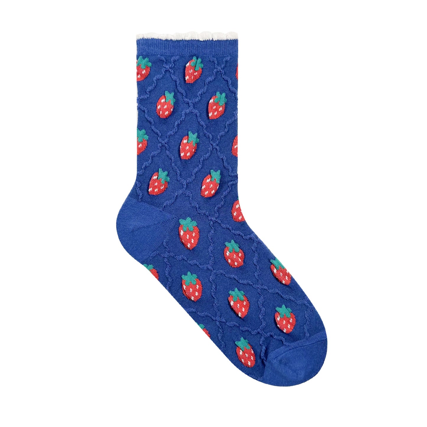 Women's Crew Strawberry Pattern Socks