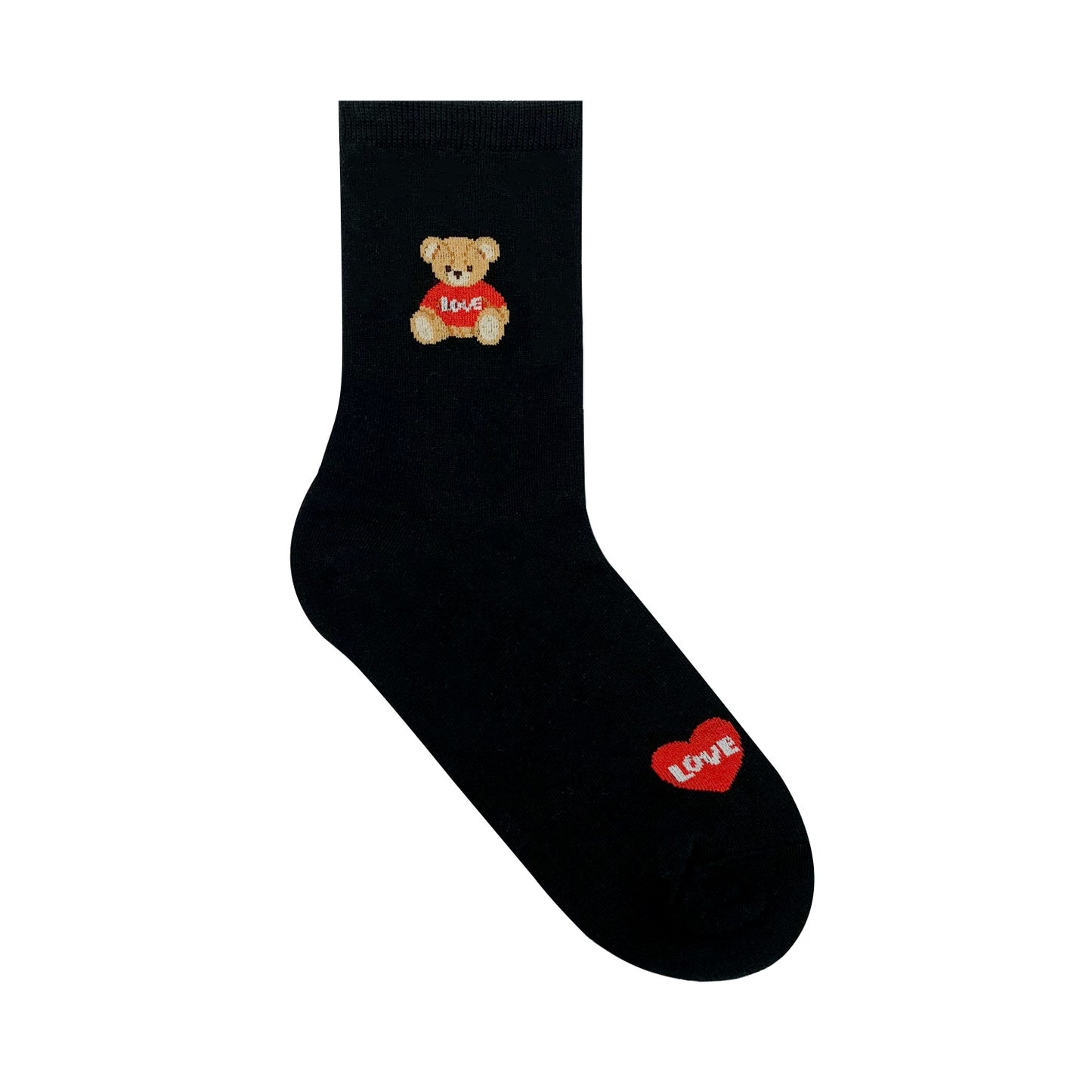 Women's Crew Love Heart Bear Socks