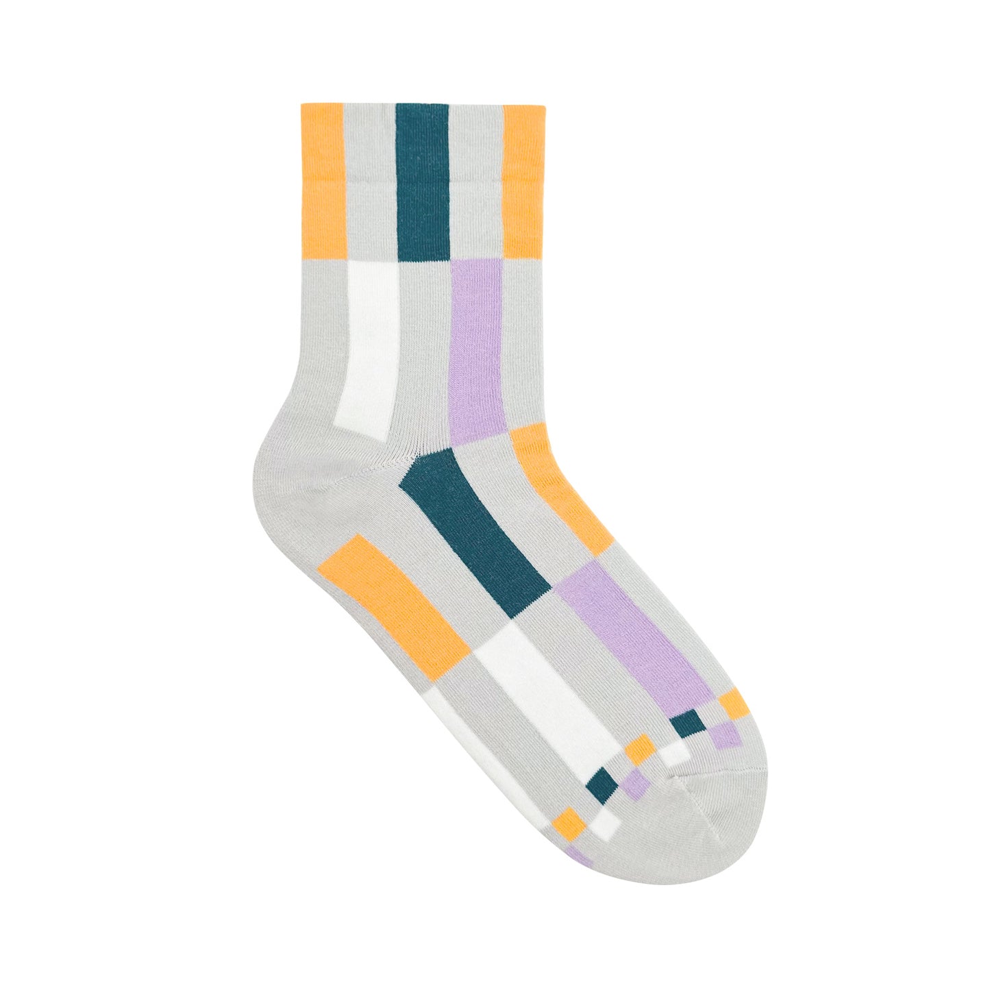 Women's Crew Color Square Pattern Socks