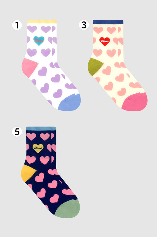 Women's Crew Heart Combo Socks