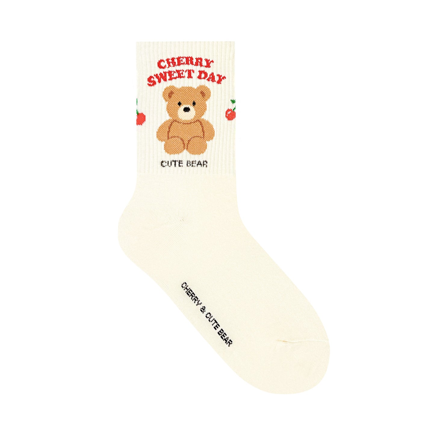 Women's Crew Cherry Bear Crew Socks