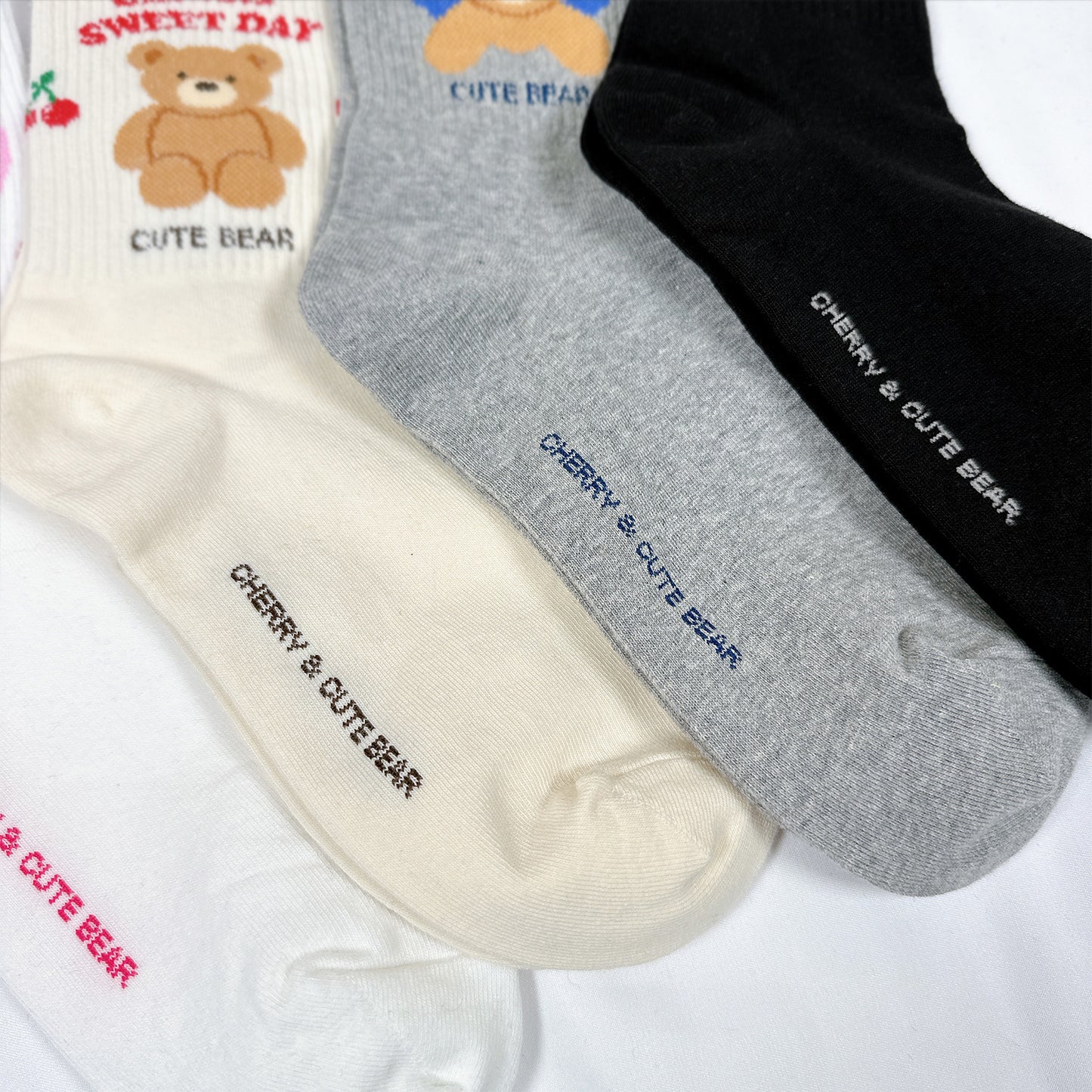 Women's Crew Cherry Bear Crew Socks