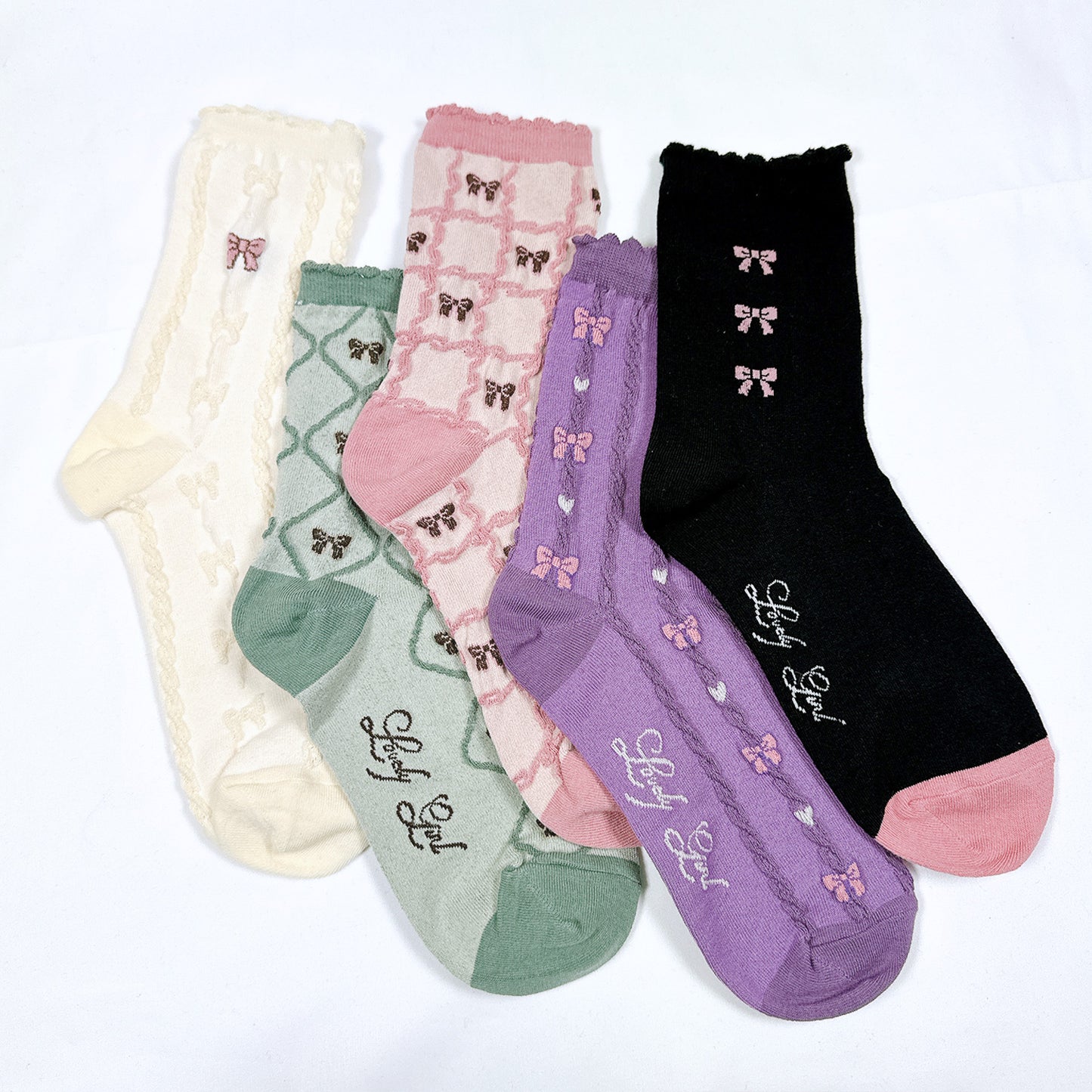 Women's  Lovely Girl Pattern Crew Socks
