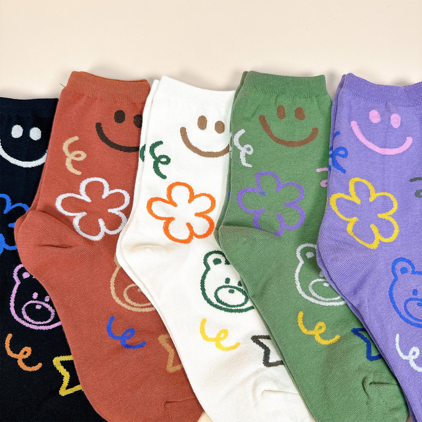 Women's Smile & bear Crew Socks