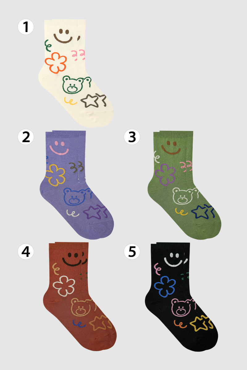 Women's Smile & bear Crew Socks