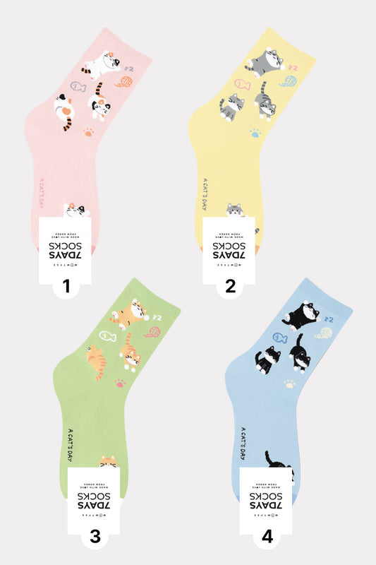 Women's Crew Cat's Day Socks