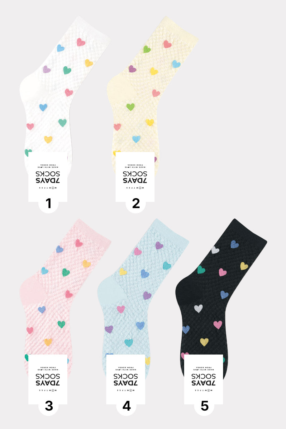 Women's Heart Pattern Netting Thread Crew Socks