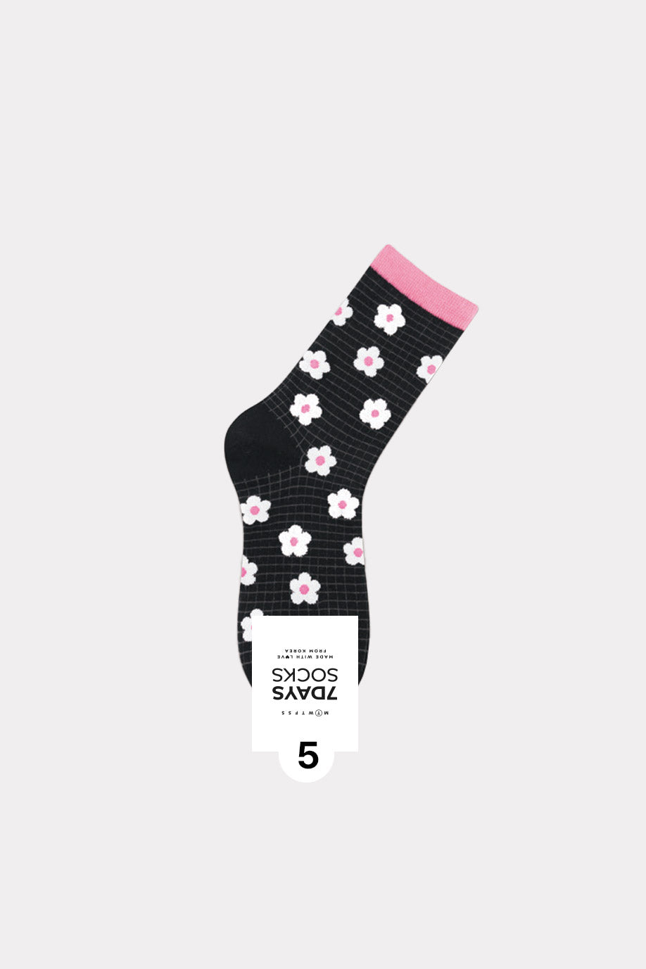 Women's Crew Flower Check Board Socks