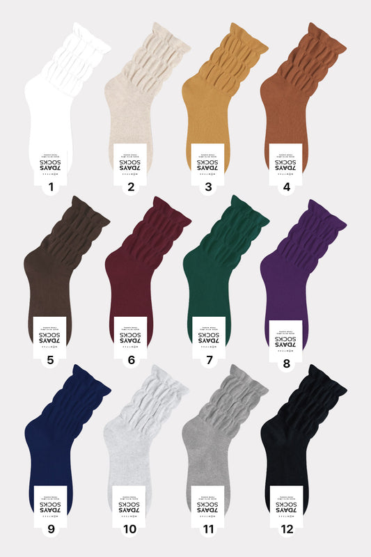 Women's Crew Daily Non Binding Shirring Solid Socks