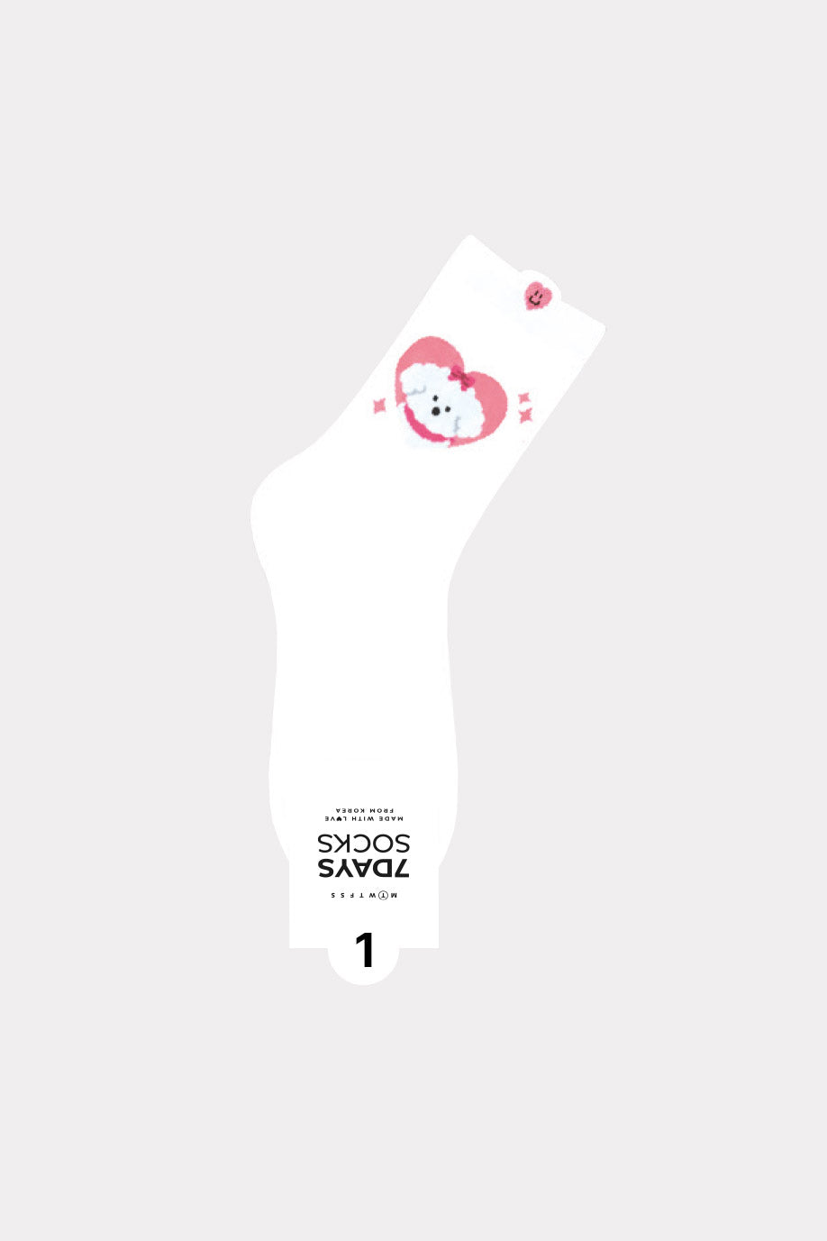 Women's Crew Puppy's Diary Socks - Made in Korea