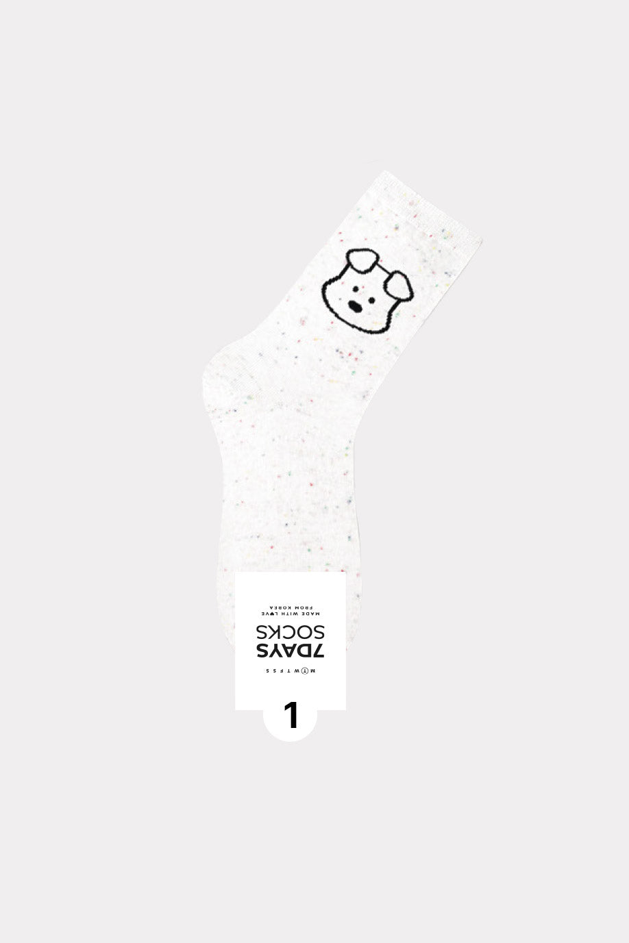Women's Crew Line Puppy's  Socks - Made in Korea