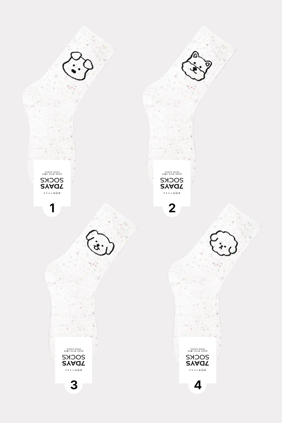 Women's Crew Line Puppy's  Socks - Made in Korea