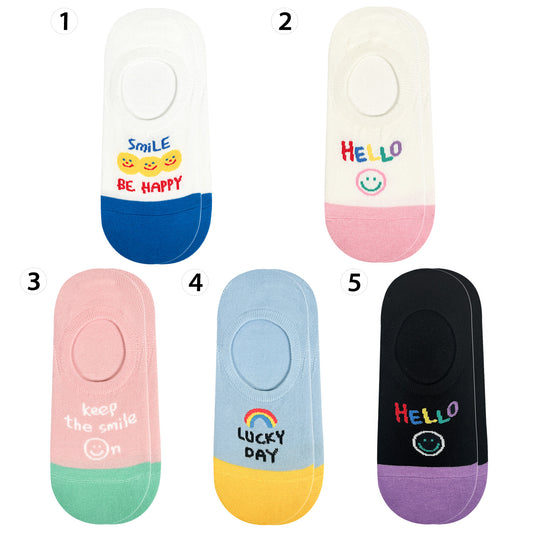 Women's No Show Smile Mood Socks