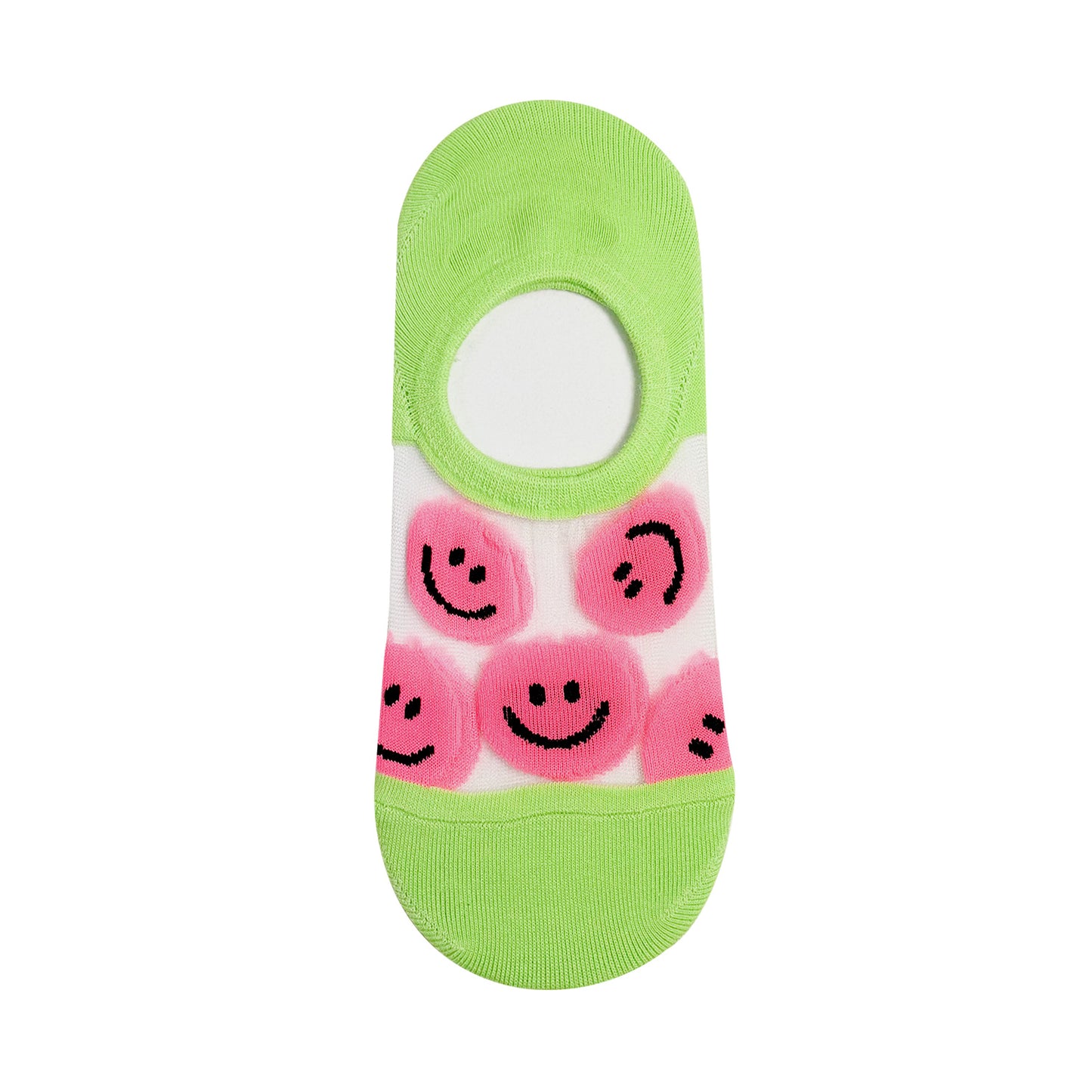 Women's No Show See-Through Popping Smile Socks