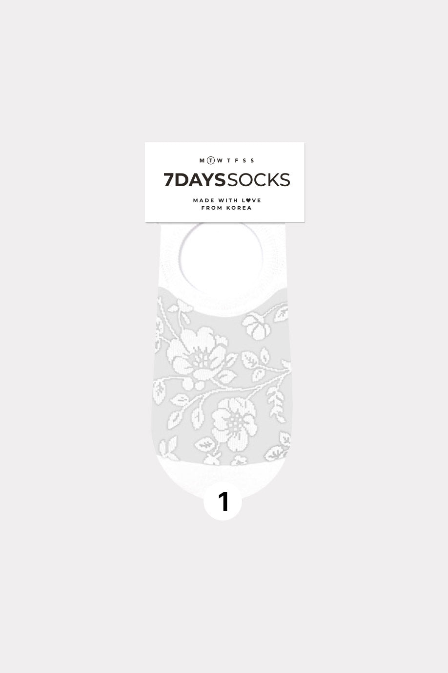 Women's Flower No-show See-Through  Socks - Made in Korea