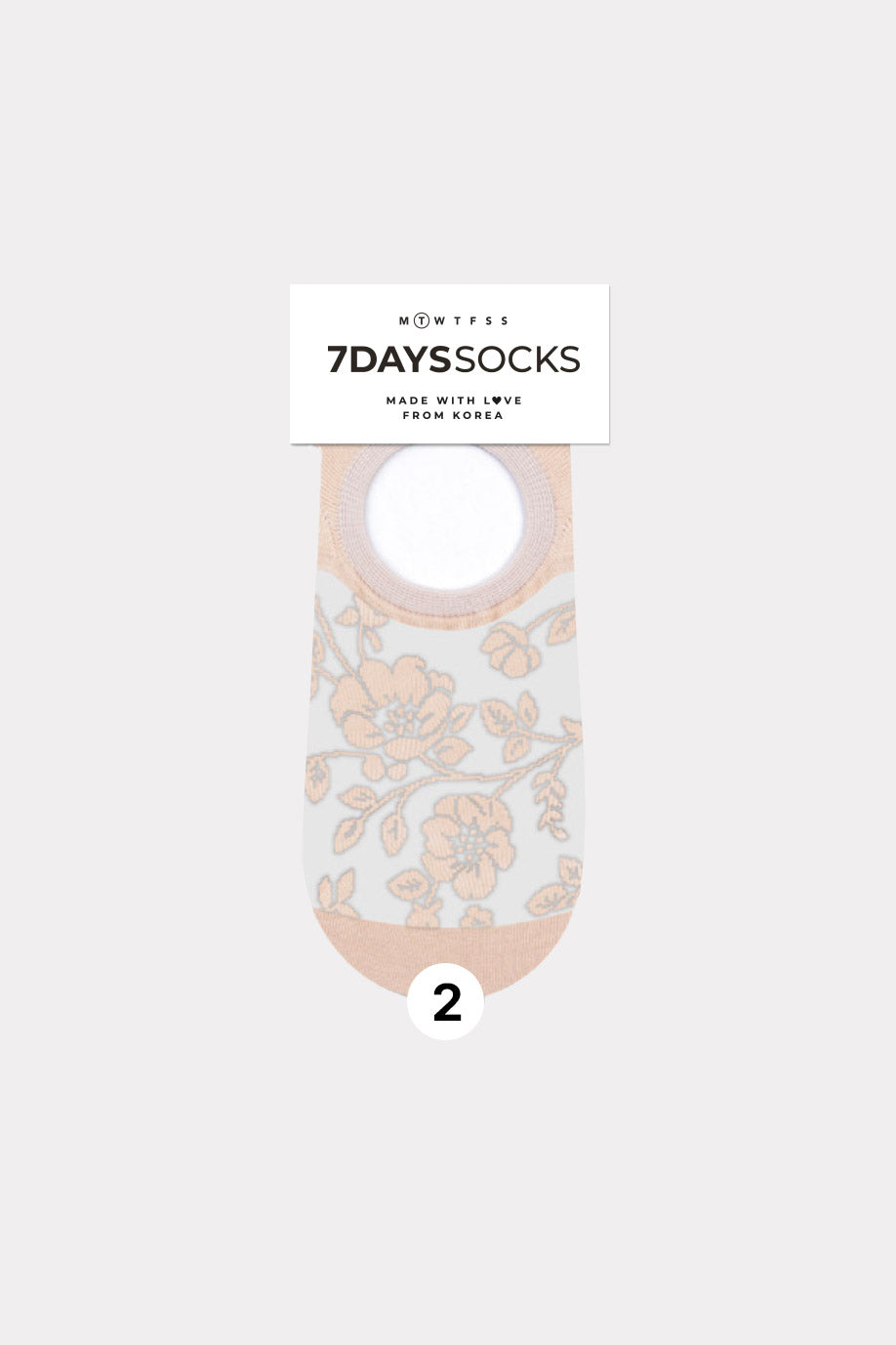 Women's Flower No-show See-Through  Socks - Made in Korea
