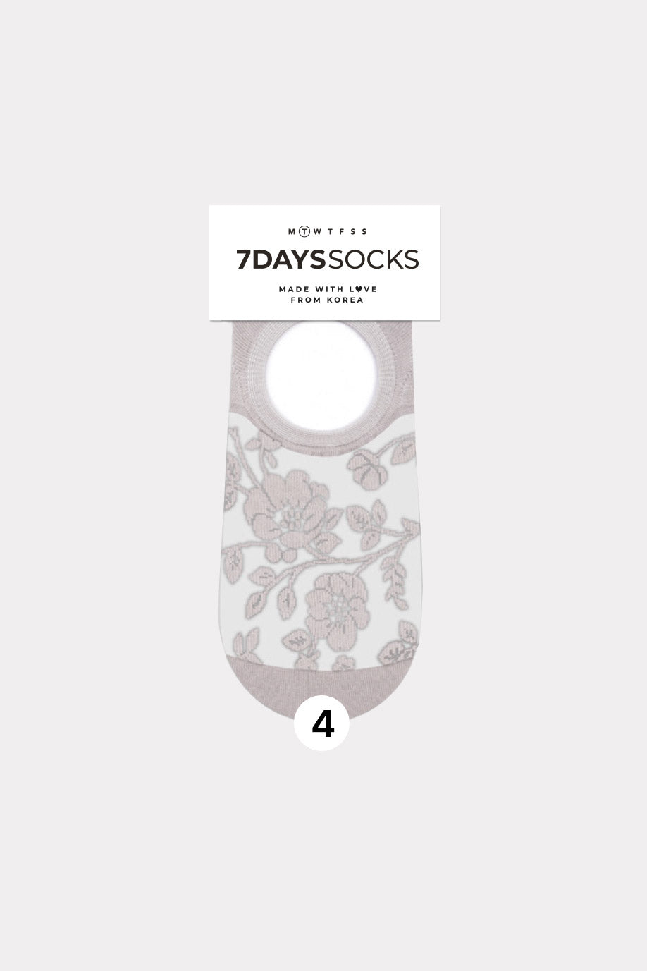 Women's Flower No-show See-Through  Socks - Made in Korea