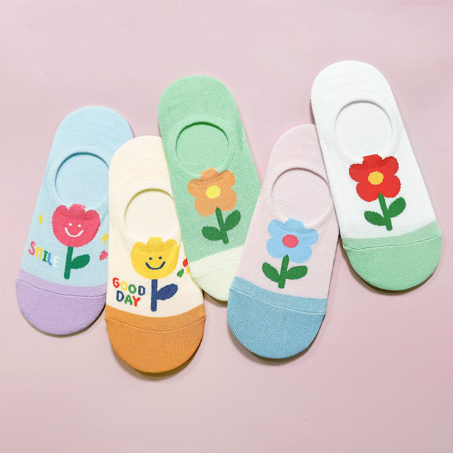 Women's No Show Flower Mood Socks