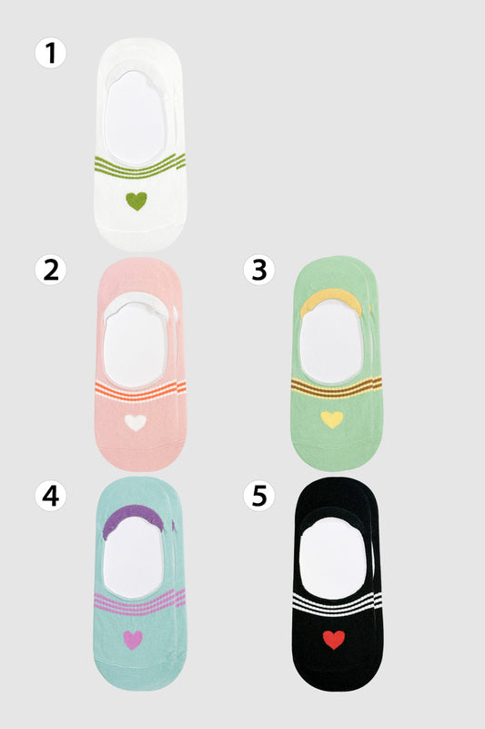 Women's No Show Heart  Point No Show Socks