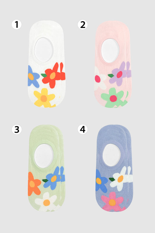 Women's No Show Great Flower Socks