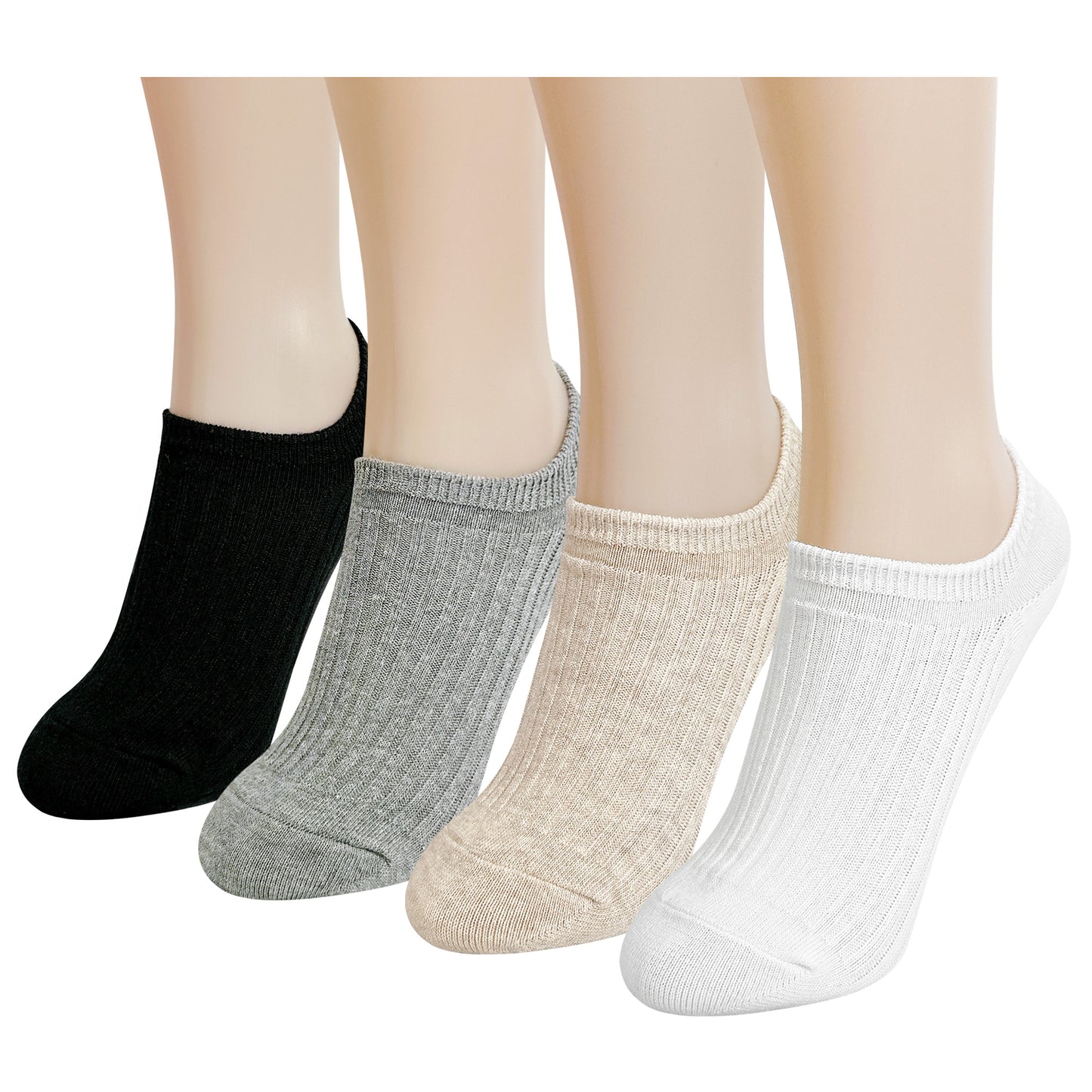 Women's No Show Non Slip Odor-Free Fragrant Ribbed Cotton Socks