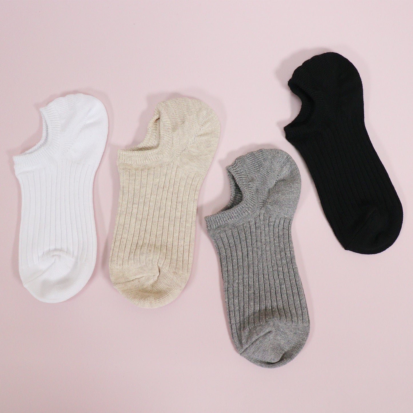 Women's No Show Non Slip Odor-Free Fragrant Ribbed Cotton Socks