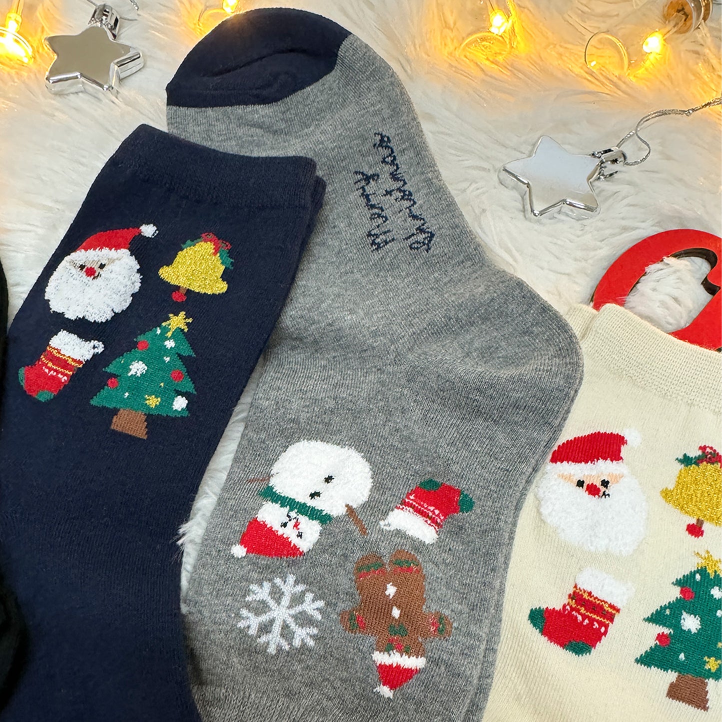 Women's Crew Christmas Card Socks
