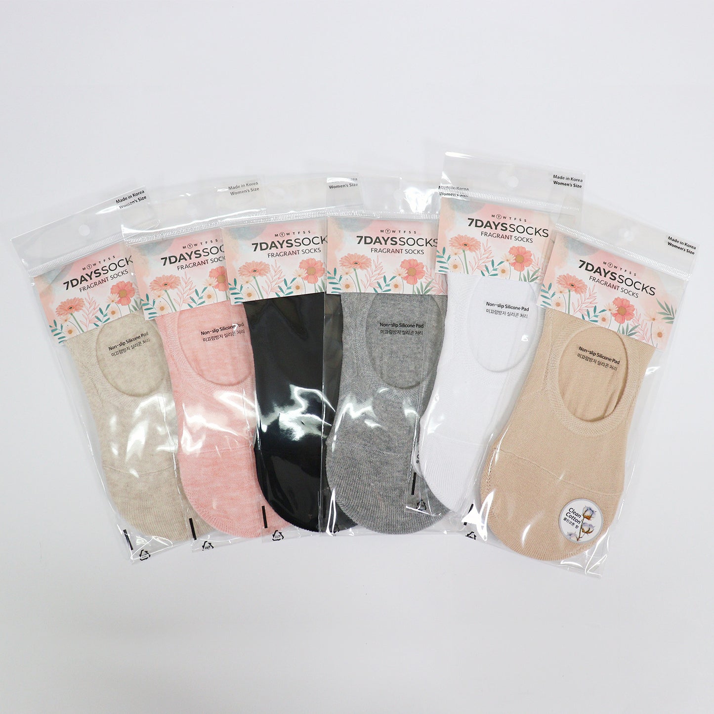 Women's No Show Non Slip Odor-Free Fragrant Seamless Cotton Socks