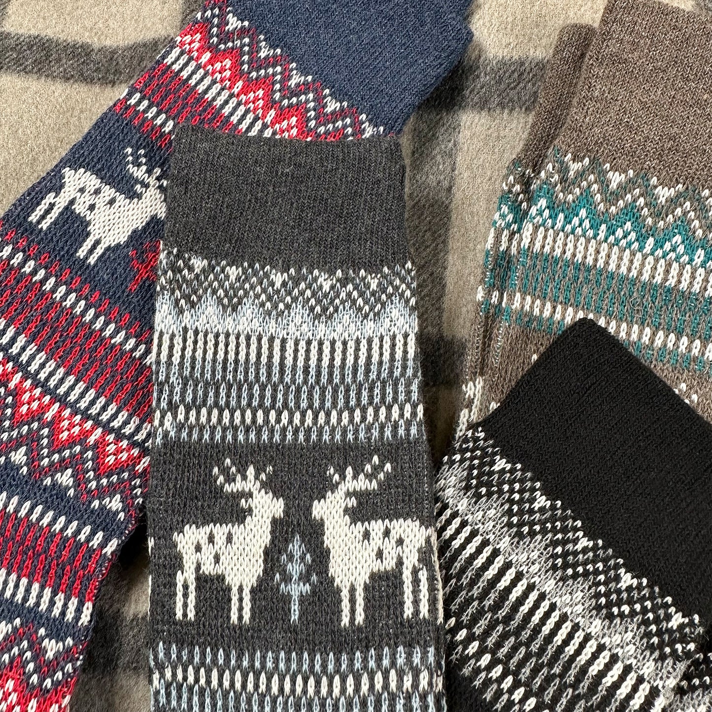Men's Crew Deer Jacquard Socks