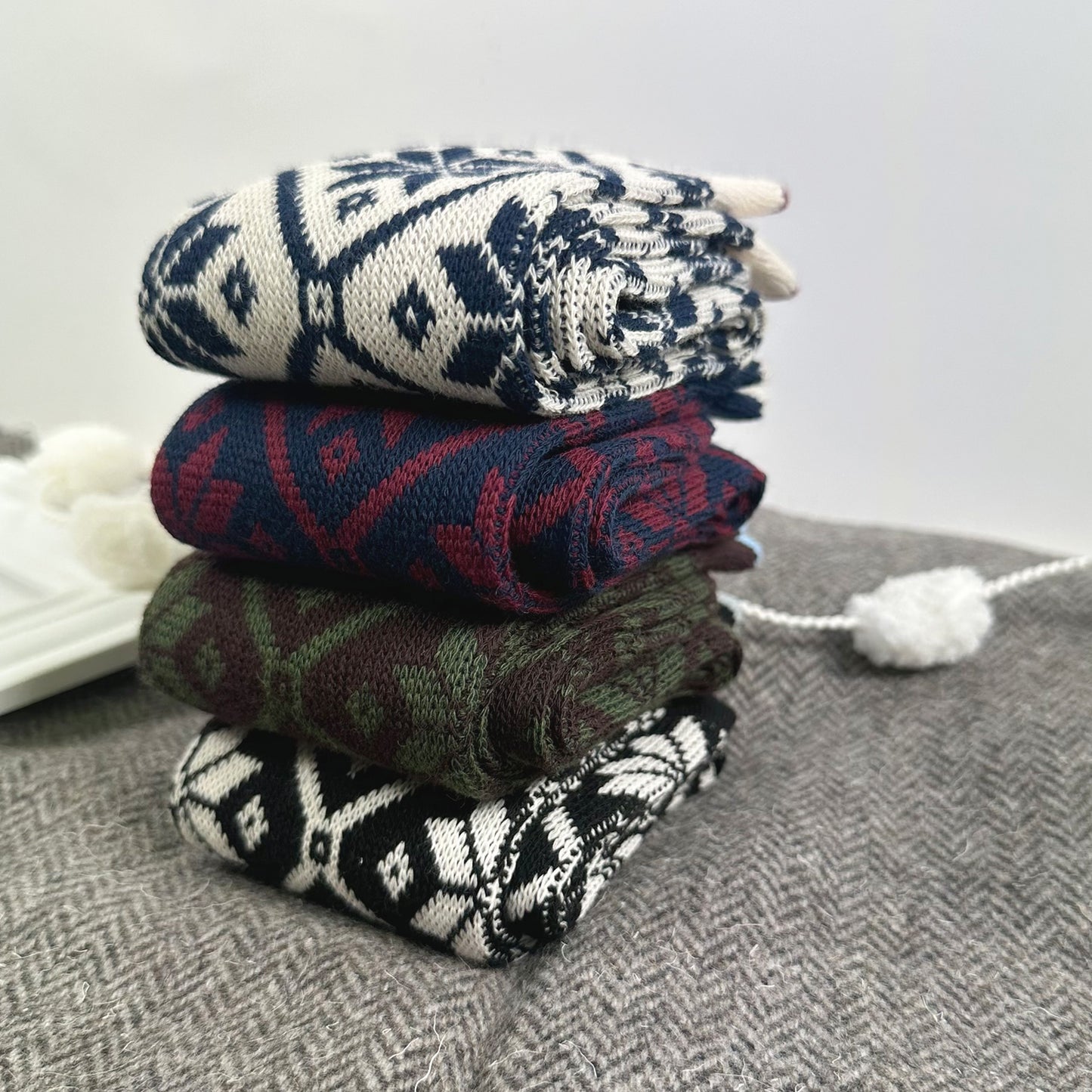 Men's Crew Royal Snow Jacquard Socks