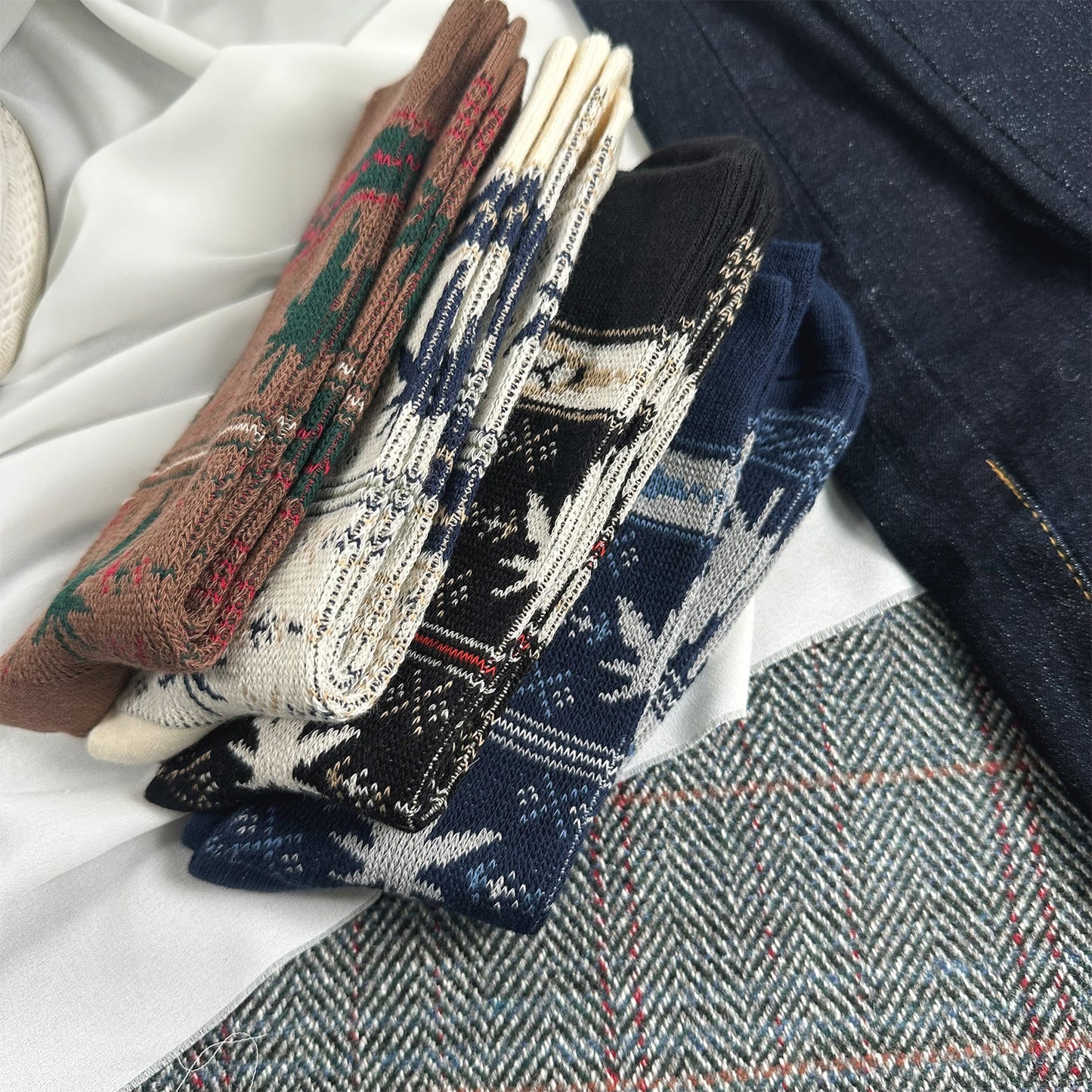 Men's Crew Hemp Jacquard Socks
