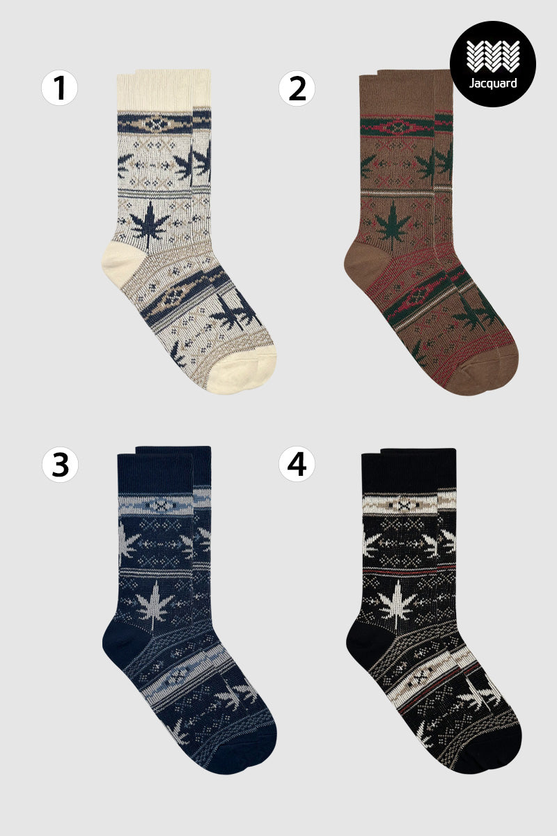 Men's Crew Hemp Jacquard Socks