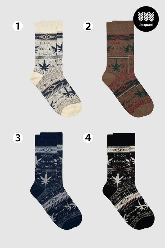 Men's Crew Hemp Jacquard Socks
