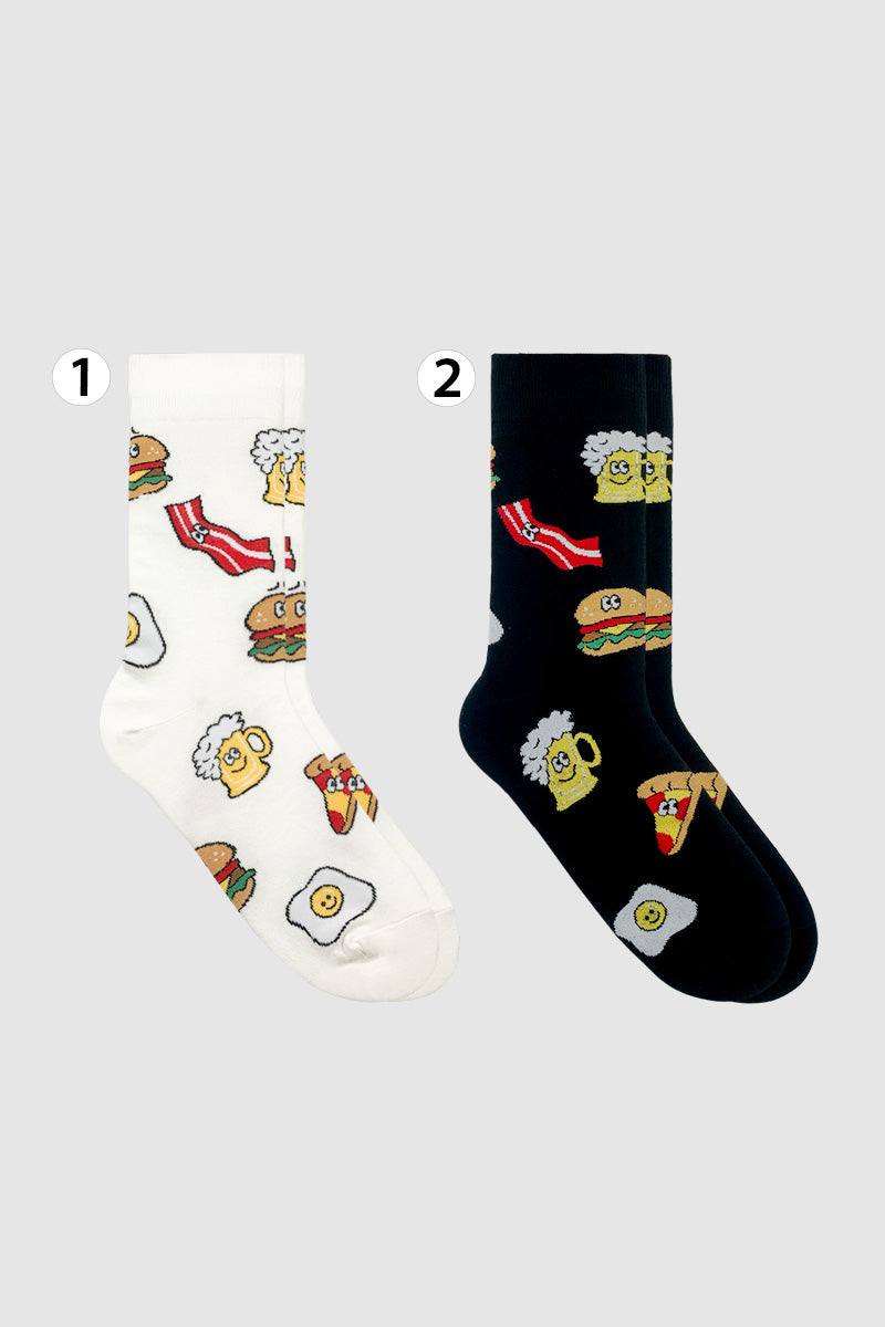 Men's Crew Cartoon Pattern Socks