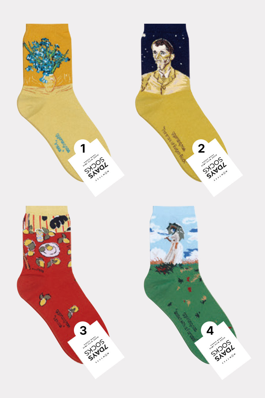 Women's Crew Famous Painting 4 Socks