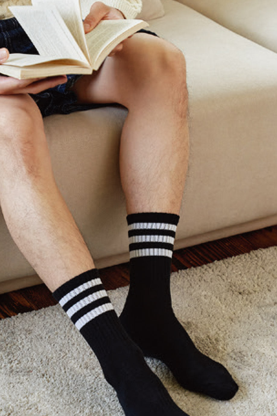 Men's Crew Double Cushion 3 line Socks